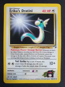 Erika's Dratini 42/132 - Gym Heroes Set - Pokemon Card - Excellent Condition - Image 1