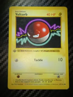 Pokemon TCG Voltorb Card 67/102 Base Set 1st Edition Shadowless Common LP+ 1999 - Image 1