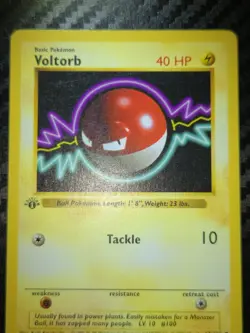 Pokemon TCG Voltorb Card 67/102 Base Set 1st Edition Shadowless Common LP+ 1999 - Image 2