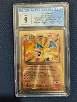 CGC 9 - Charizard 4/102 Celebrations UPC Gold Metal Pokemon Promo Card - Image 1