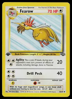 Pokemon Card - Fearow Jungle 36/64 Uncommon 1st Edition - Image 1