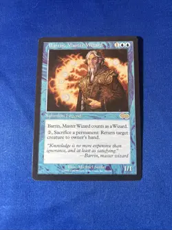 BARRIN, MASTER WIZARD LP+ Urza’s Saga Reserved List mtg Magic fast shipping - Image 1