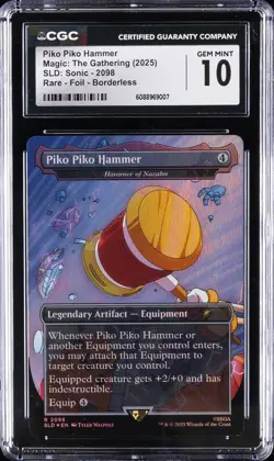 2025 MAGIC: THE GATHERING SLD: SONIC BORDERLESS PIKO PIKO HAMMER CGC 10 GEM MINT - Image 1
