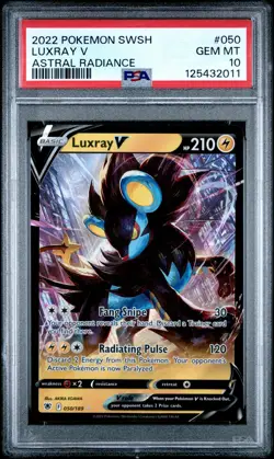 2022 POKEMON SWORD & SHIELD ASTRAL RADIANCE #050 LUXRAY V PSA 10 - Image 1