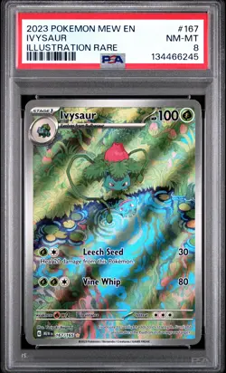 2023 POKEMON MEW EN-151 ILLUSTRATION RARE #167 IVYSAUR PSA 8 - Image 1