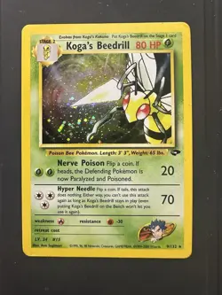 Pokemon TCG Koga's Beedrill Gym Challenge Holo Rare Card 9/132 Unlimited Vintage - Image 1