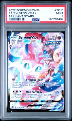 2022 POKEMON SWORD & SHIELD BRILLIANT STARS #TG15 FULL ART/SYLVEON VMAX PSA 9 - Image 1