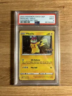 Pikachu SWSH234 Pokemon Go Tins Black Star Promo 2022 PSA 9 Mint - Image 1