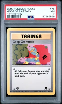 2000 POKEMON ROCKET 1ST EDITION #78 GOOP GAS ATTACK PSA 7 - Image 1