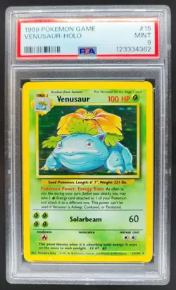 1999 Pokemon Unlimited Venusaur #15/102 Rare Holo PSA 9 CG4 - Image 1