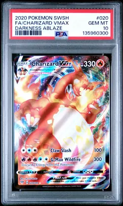 2020 POKEMON SWORD & SHIELD DARKNESS ABLAZE #020 FULL ART/CHARIZARD VMAX PSA 10 - Image 1