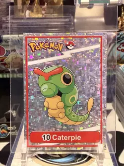 Pokemon Pokedex Nico Sticker #10 Caterpie Holo Rare Vintage CO - Image 1