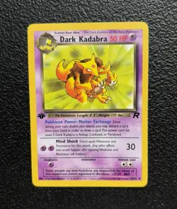 Pokemon TCG - 1st Edition Dark Kadabra 39/82 - Vintage Rare! Team Rocket *LP - Image 1