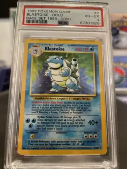 PSA 4 - Pokemon Base Set Blastoise - 4th Print - 1999-2000 - Uk print - POP 14 - Image 1