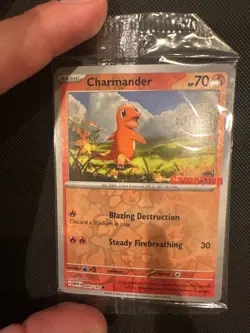 SEALED Charmander 004/165 Reverse Holo GameStop Stamp Exclusive Promo Pokemon - Image 1