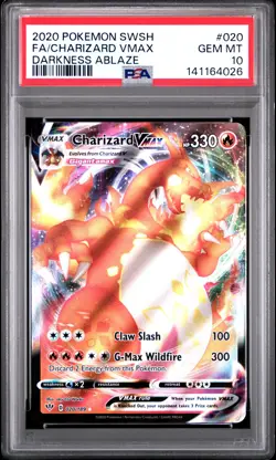2020 POKEMON SWORD & SHIELD DARKNESS ABLAZE #020 FULL ART/CHARIZARD VMAX PSA 10 - Image 1