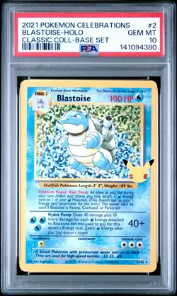 2021 POKEMON CELEBRATIONS CLASSIC COLLECTION #2 BLASTOISE-HOLO PSA 10 - Image 1
