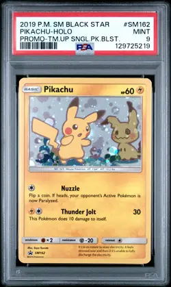 2019 POKEMON SM BLACK STAR PROMO TEAM UP SINGLE PACK BLISTERS PIKACHU-HOLO PSA 9 - Image 1