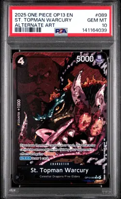 2025 ONE PIECE OP13-CARRYING ON HIS WILL ALTERNATE ART ST. TOPMAN WARCURY PSA 10 - Image 1