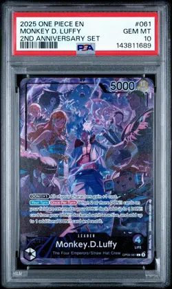 One Piece TCG - Monkey.D.Luffy OP09-061 - 2nd Anniversary Set English - PSA 10 - Image 1