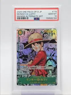 MONKEY D. LUFFY 2025 ONE PIECE JPN MANGA ALTERNATE ART #OP13-118 PSA 10 Q5989 - Image 1