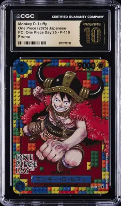 2025 ONE PIECE JPN PC: ONE PIECE DAY '25 - PROMO MONKEY D LUFFY CGC 10 PRISTINE - Image 1