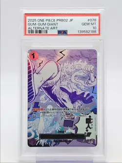 GUM-GUM GIANT 2025 ONE PIECE JAPANESE ALTERNATE ART RARE OP09-078 PSA 10 Q5989 - Image 1