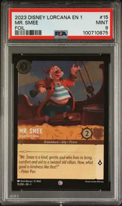 2023 DISNEY LORCANA THE FIRST CHAPTER FOIL #15 MR. SMEE - LOYAL FIRST MATE PSA 9 - Image 1