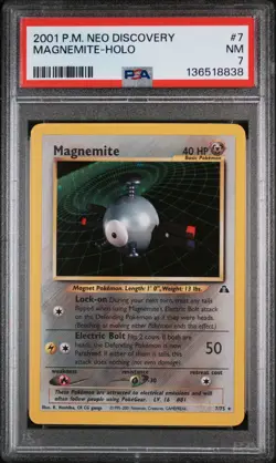 PSA 7 NM Magnemite 7/75 Neo Discovery Holo 2001 Pokemon Card - Image 1