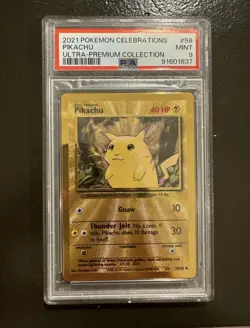 Pikachu Celebrations PSA 9 Metal Card #58 - Image 2