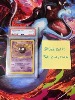 Pokemon Card 1st Edition Fossil #33 Gastly PSA 10 GEM MINT WOTC Vintage 1999 - Image 1