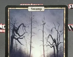 MTG Swamp- DAMAGED -Unhinged Magic the Gathering Card # 138 - Image 3