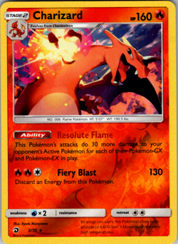 Pokemon Card Charizard 3/70 Dragon Majesty Reverse Holo Rare Near Mint - Image 1