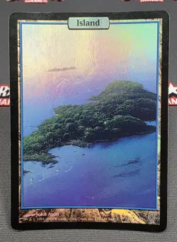 MTG FOIL Island- DAMAGED -Unhinged Magic the Gathering Card # 137 - Image 1