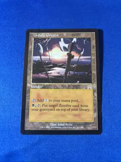 UNHOLY GROTTO LP Onslaught Original mtg Magic fast shipping - Image 1