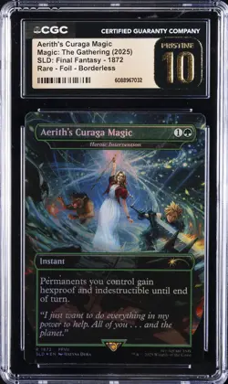 2025 MTG RARE FOIL BORDERLESS #1872 AERITH'S CURAGA MAGIC CGC 10 PRISTINE - Image 1