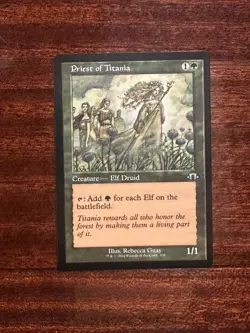 MtG Magic the Gathering Priest of Titania (Retro Frame) - Image 1