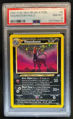 2001 Pokemon Neo Revelation Houndoom Holo #8/64 PSA 8 - Image 1