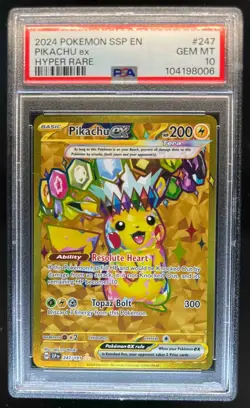 2024 Pokemon Surging Sparks Pikachu Ex #247/191 PSA 10 - Image 1