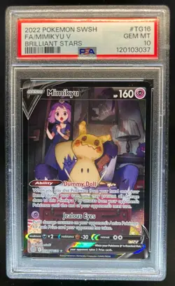 2022 Pokemon SWSH Brilliant Stars Mimikyu V Trainer Gallery #TG16/TG30 PSA 10 - Image 1