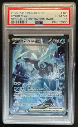 2025 Pokemon Black Bolt Kyurem ex Special Illustration Rare #165/086 PSA 10 - Image 1
