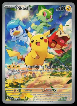 Pikachu 027 Holo Illustration Rare Scarlet & Violet Promo Pokemon Card - Image 1