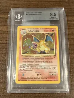 Pokemon 2000 Charizard Base Set 2 Holo Rare #4 BGS 8.5 NM-MINT+ - Image 1