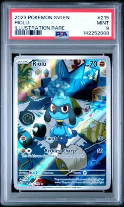 2023 Pokemon SVI EN Scarlet & Violet Riolu Illustration Rare #215 PSA 9 MINT - Image 1