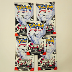 Pokemon TCG Scarlet Violet White Flare 5 Sealed Booster Packs Auction Lot SV - Image 1