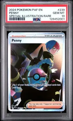 2024 POKEMON PAF EN-PALDEAN FATES #239 PENNY SPECIAL ILLUSTRATION RARE PSA 10 - Image 1