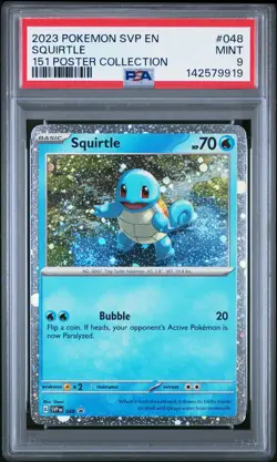 2023 POKEMON SVP EN-SV BLACK STAR PROMO 151 POSTER COLL #048 SQUIRTLE PSA 9 - Image 1