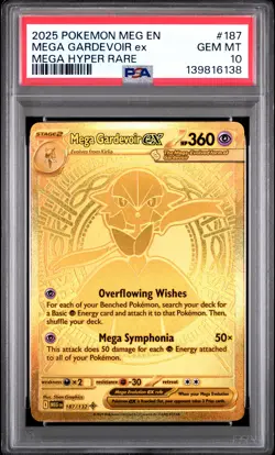 2025 POKEMON MEG EN-MEGA EVOLUTION MEGA HYPER RARE #187 MEGA GARDEVOIR EX PSA 10 - Image 1