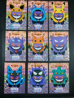 GENGAR PONCHO SET POKEMON DATABASE HALLOWEN SET CRACKED Gold HOLO PERU - Image 2