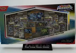 Lot (5) Pokemon Prismatic Evolutions Lucario & Tyranitar ex Premium Collection - Image 1
